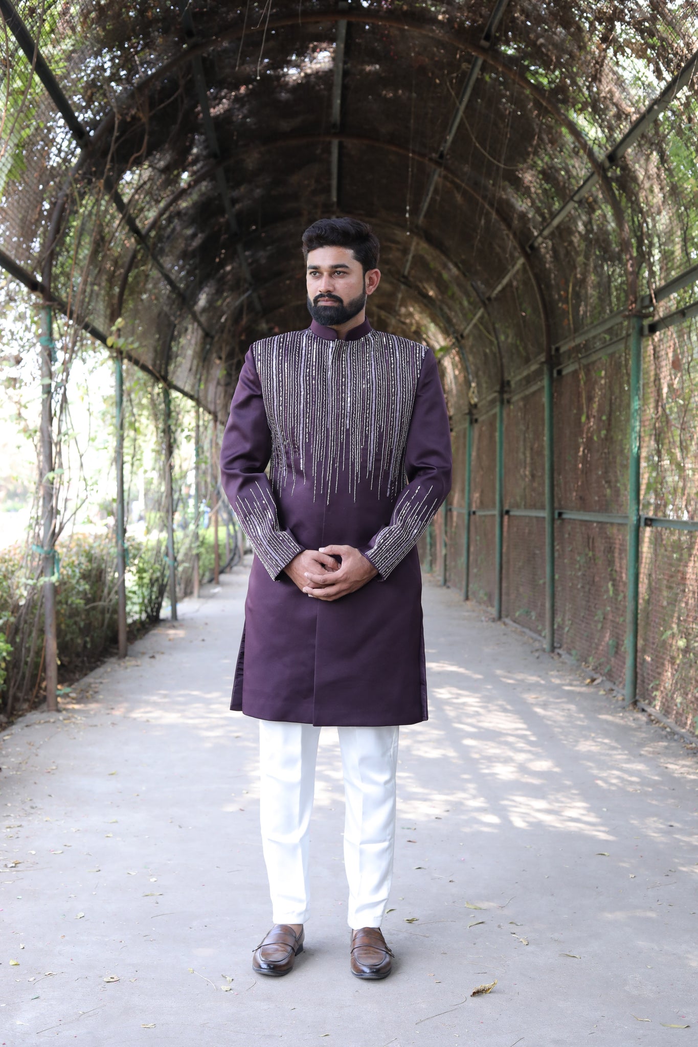 Marsidise With Sequence & Moti Work Indo- Western For Men